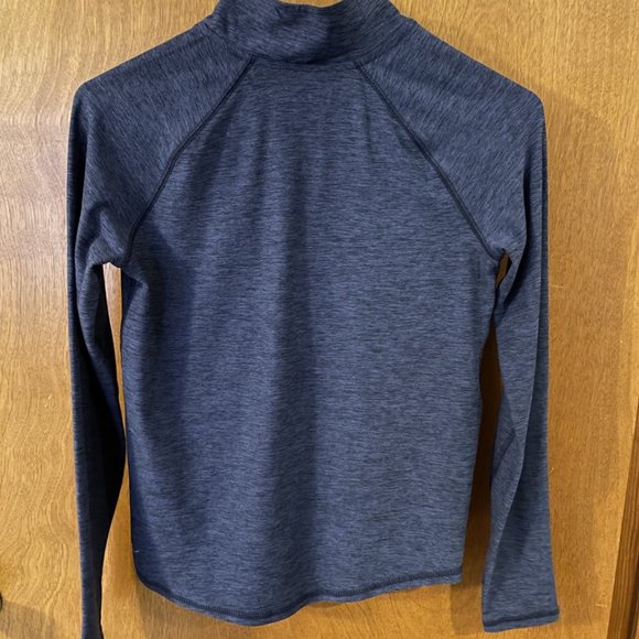 EUC Old Navy Girls Size Large 10-12 Navy Blue Pullover Zip Neck Activewear Top - Picture 3 of 7
